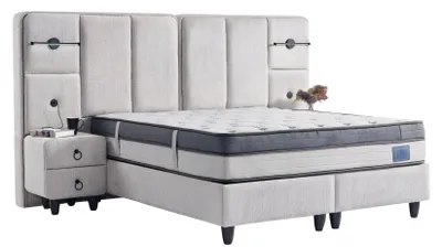 Immagine prodotto di Letto solido con struttura robusta e rivestimento di alta qualità in grigio