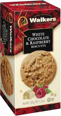 Zdjęcie produktu dla Walkers White Chocolate and Raspberry Biscuits z malinami 150g