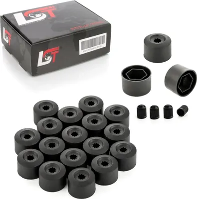 Produktbild von 20x Radschrauben Kappen Radschraubenkappen Set 17mm schwarz für VW SEAT SKODA