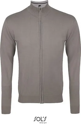 Immagine prodotto di SOLs 00548 | Cardigan a maglia con zip Gordon Uomo - Colore: Grigio medio (tinta unita) - Taglia: XL