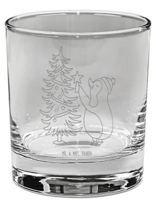 Produktbild von Mr. & Mrs. Panda gravur glas Pinguin Weihnachtsbaum - Transparent - Geschenk, Winter, Cocktailglas, für Gin, Tumbler, Longdrinkglas, Weihnachten