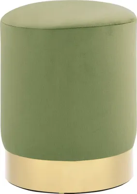 Immagine prodotto di The Living Store Sgabello in velluto verde senape e oro