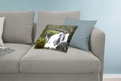 Produktbild von MuchoWow® Zierkissen Sofakissen Wohnzimmer Dekokissen 60x40 cm Wasserfall im Schwarzwald in Deutschland - Kopfkissen - Polster mit Foto