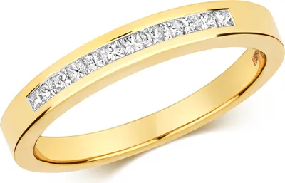 Produktbild von Funkelndes Feuer 18 Karat (750) Gold Diamant Damenring Prinzessschliff 0.25 Karat H - VS, 54 (17.2); TRS3218518KYRSN
