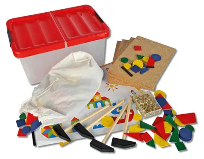 Produktbild von Hammerspiel Kindergarten-Set mit 200 Mosaikformen und 4 Holzhaemmern