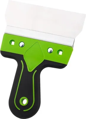 Imagen del producto de Espátula de acero ancha, 150 x 60 mm - Espátula para pared con soporte de aluminio y mango suave - Espátula para superficies con un ancho de 150 mm