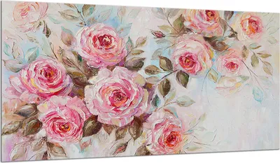 Produktbild von Herdabdeckplatte Glaskeramikkochfeld-Abdeckung Spritzschutz Glas 90x52 Rosen