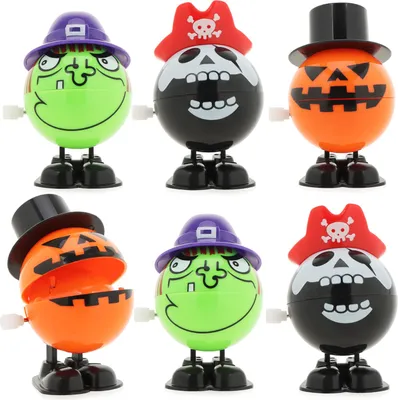Productafbeelding van com-four® 6 stuks Halloween-opwindfiguurtjes - Opwindbare figuurtjes met een Halloween-thema - Speelgoed voor Halloweenfeesten en themafeesten [Assortiment kan variëren]