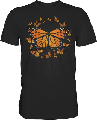 Produktbild von Frauen Monarch Schmetterling T-Shirt – Black / L