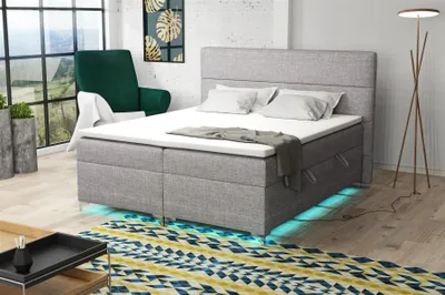 Produktbild von Boxspringbett Schlafzimmerbett CANELA 200x200cm inkl.Bettkasten/ LED