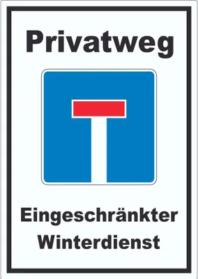 Produktbild von Privatweg Eingeschränkter Winterdienst Aufkleber A3 (297x420mm)