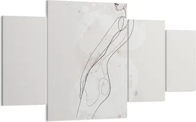 Produktbild von Bild auf Leinwand - Leinwandbild - 4 Teile - Minimalismus Körper Frauen - 160x90cm - Wand Bild - Wanddeko - Wandbilder - Leinwanddruck - Bilder - Wanddekoration - Leinwand bilder - DL160x90-4831