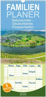 Produktbild von Familienplaner 2026 - Naturwunder - Deutschlands Flussschleifen mit 5 Spalten (Wandkalender, 21 x 45 cm) CALVENDO