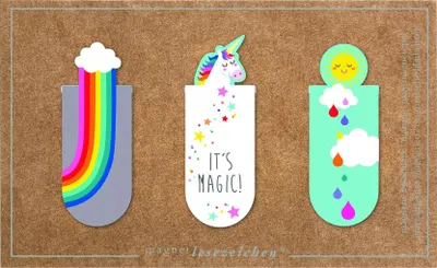 Produktbild von MOSES Magnetlesezeichen 3 St. Einhorn Regenbogen Lesezeichen