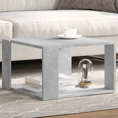Produktbild von "Rabatt" Couchtisch modern - Wohnzimmertisch - Einfache Montage - Betongrau 51,5x51,5x30 cm Holzwerkstoff - Kaffeetisch CC23488