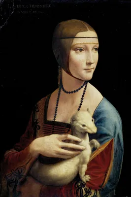 Produktbild von Leonardo Da Vinci Kunstdruck Bild - Dame Mit Dem Hermelin, ca. 1490 (180 x 120 cm)