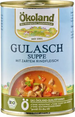 Produktbild von Ökoland Gulaschsuppe mit Rindfleisch -  - 400g x 6  - 6er Pack VPE