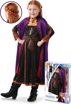 Produktbild von Anna Frozen 2™ Kostüm und Zopfbox für Mädchen 3 bis 4 Jahre (90 bis 104 cm)