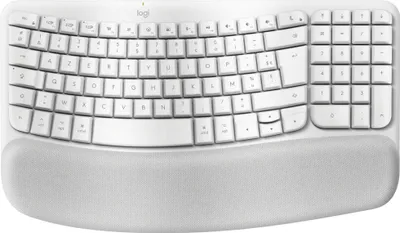 Produktbild von Logitech Wave Keys for Mac, Volle Größe (100%), Kabellos, Bluetooth, Membran Key Switch, AZERTY, Weiß