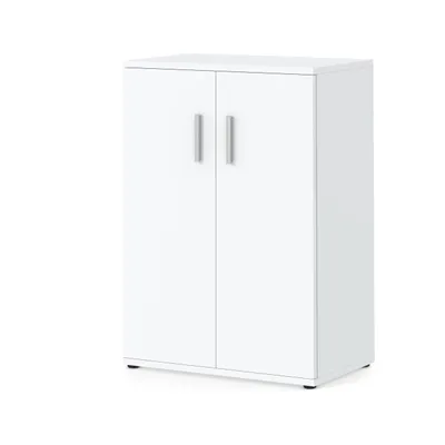 Zdjęcie produktu dla STIV Möbel | Biała komoda z 2 drzwiczkami – wielofunkcyjna szafka do łazienki, przedpokoju lub sypialni, nowoczesny design, 60 cm