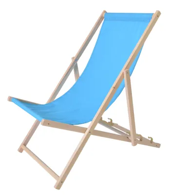 Immagine prodotto di Sedia a sdraio da giardino in legno Rojaplast BAHAMA poliestere blu