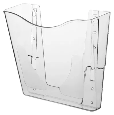 Produktbild von Wandprospekthalter im DIN A4 Format, hochformatig und transparent