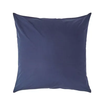 Image de HOMESCAPES Taie d'oreiller densité 200 fils bleu marine, 60 x 60 cm