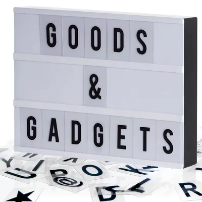 Produktbild von LED Lichtbox XXL Leuchtkasten Cinema Lightbox im Retro Kino Design inkl. 204 bunten Buchstaben, Zeichen & USB-Kabel - A4 Deko Leuchte