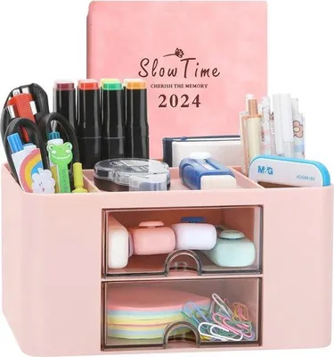 Productafbeelding van Famanu Bureau-organizer met lades - 6 compartimenten, plastic bureau-organizer voor kantoor en thuis