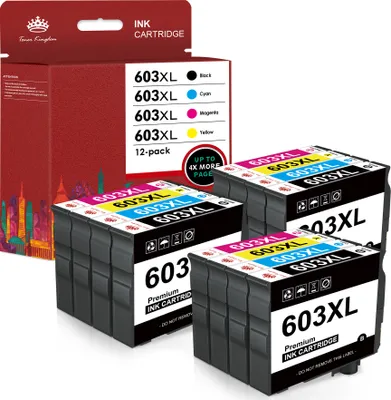 Produktbild von 12er Patronen 603XL Kompatibel für Epson 603 Druckerpatronen Multipack - Expression Home XP-2105 XP-2100 XP-3100 XP-3105 XP-4100 XP-4105, Workforce WF-2810 WF-2830 WF-2835 WF-2850