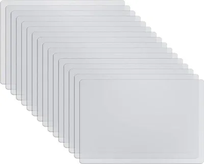 Immagine prodotto di 16 sottobicchieri in plastica trasparente, lavabili, resistenti al calore, 40x30 cm