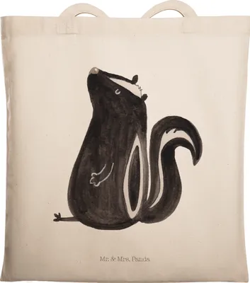 Produktbild von Mr. & Mrs. Panda schulterbeutel Stinktier Sitzen - Transparent - Geschenk, Recht, Tote Bag, Raubtier, Wildtier, Büro, Spruch, Tragetasche, Jutebeutel, Laptoptasche
