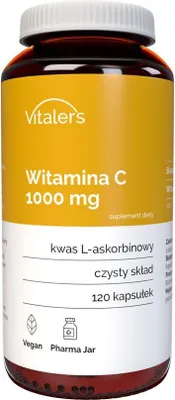 Immagine prodotto di Vitamina C Vitaler 1000 mg - 120 capsule, vegano, integratore alimentare per 4 mesi, senza conservanti, composizione pura