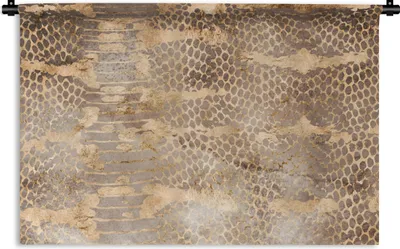 Produktbild von MuchoWow® Wandteppich Wandbehang Tiermuster - Gold - Schlange 60x40 cm Tapisserie Dekoration Wandtuch - Wanddekorationen