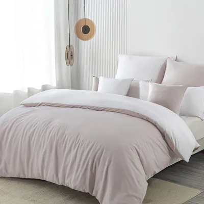 Produktbild von Bettwäsche Set 200x220 cm Beige/Weiß 3-teilig