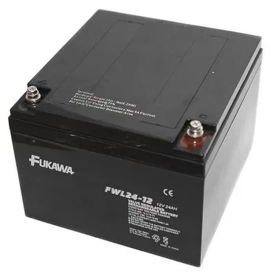 Immagine prodotto di Batteria sigillata al piombo FUKAWA FWL 24-12 compatibile con APC/AEG/EATON/Powerware, 12V, 24Ah, durata 10 anni, filettatura M5
