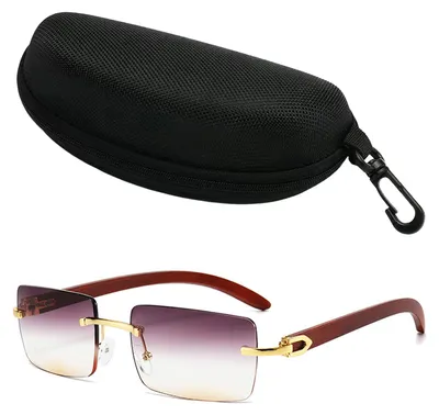 Produktbild von Randlose rechteckige Sonnenbrille, Vintage-Rahmenlose quadratische Sonnenbrille für Damen und Herren, UV400-Schutz, Brille zum Autofahren, Reisen und für Outdoor-Aktivitäten