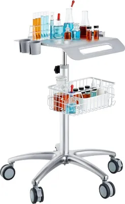 Immagine prodotto di Carrello mobile - Carrello medico regolabile con cestino portaoggetti