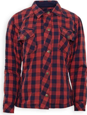 Produktbild von Bores Lumberjack Premium Damen Motorradhemd, rot/blau, 2XL