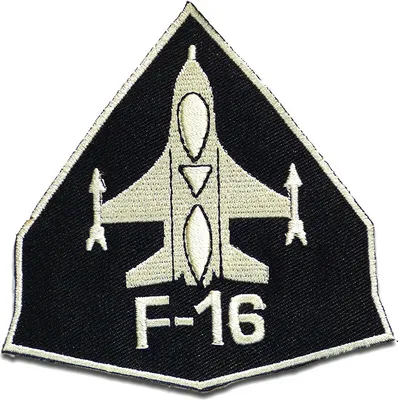 Produktbild von Aufnäher / Bügelbild - F-16 Army - Schwarz - 7,0 x 9,0 cm - Patch Aufbügler Applikationen Zum Aufbügeln Applikation Patches Flicken
