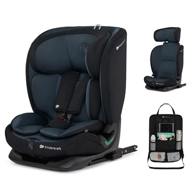 Produktbild von Kinderkraft ONETO3 i-Size Kindersitz, 76-150 cm, ISOFIX, TOP TETHER, 3-lagige Kopfstütze, RECLINING-Funktion, Schwarz, mit Auto-Organizer