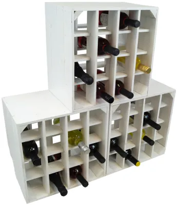 Produktbild von 3er set Weinregal Flaschen weiß 16er 40cmx40x27cm Weinkiste Weinhalter