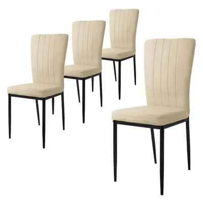 Obrázek produktu pro ML-Design sada 4 jídelních židlí s opěradlem, taupe, sametové čalounění s kovovými nohami