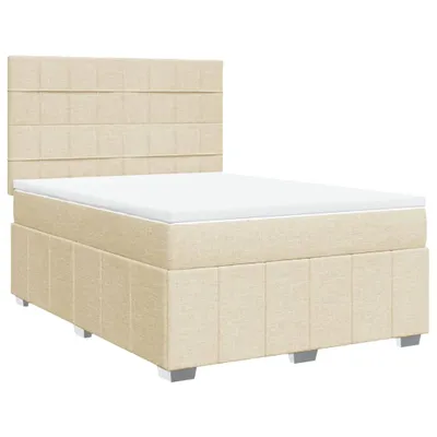 Produktbild von Boxspringbett mit Matratze Creme 140x200 cm Stoff