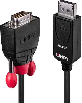 Zdjęcie produktu dla Lindy 41943, 3 m, VGA (D-Sub), DisplayPort, Męska, Męska, Złoto