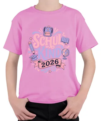 Produktbild von Schulkind 2026 Einschulung Mädchen Erster Schultag Grundschule Kinder T-Shirt, Pink, 140