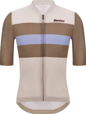 Produktbild von SANTINI Kurzarm Fahrradtrikot - BENGAL - Beige/Braun/Hellblau L