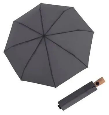 Obrázek produktu pro Knirps Timber duomatic Dark Grey  - skládací deštník