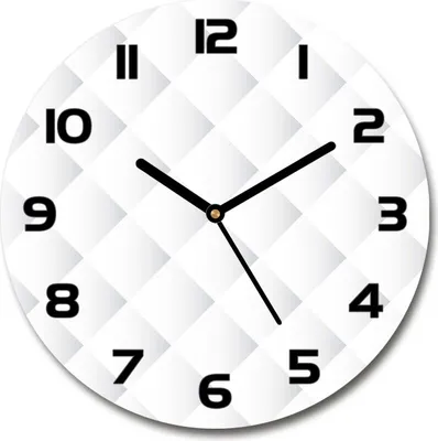 Immagine prodotto di Orologio da parete in vetro 30fi, quadro in vetro, orologio in vetro temperato - lancette nere - sfondo a quadrati