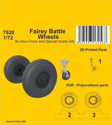 Produktbild von CMK 129-7520 - 1:72 Fairey Battle Wheels for Azur-Frrom and Special Hobby kits